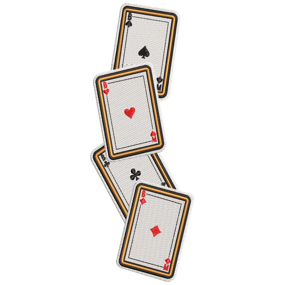 Play Card Embroidery Design