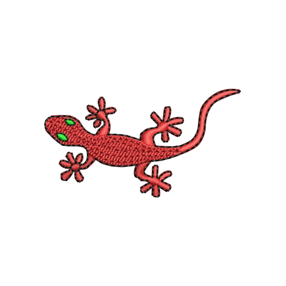 Red Lizard Embroidery Design