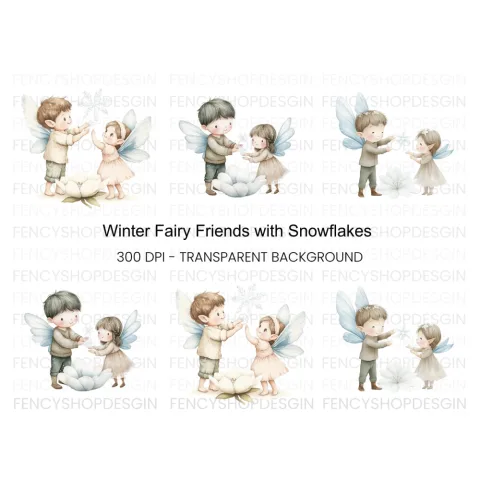 Winter Fairy Children Clipart Bundle