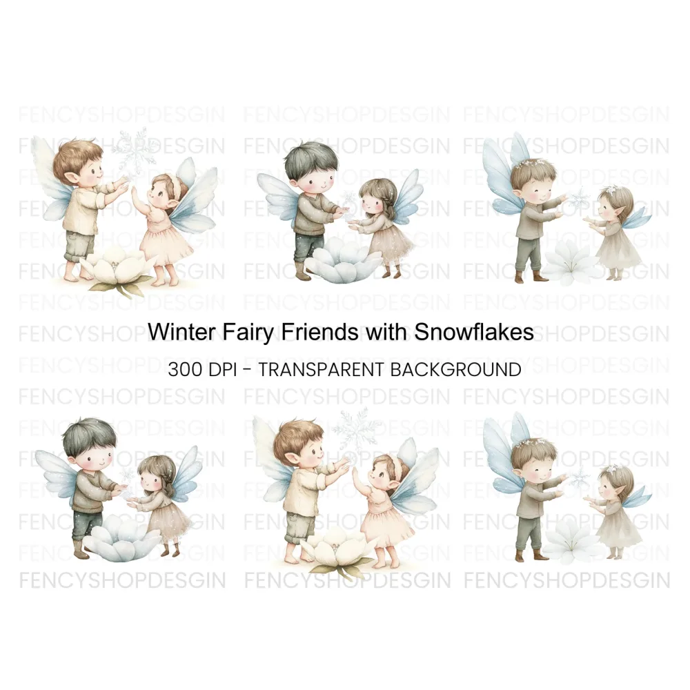 Winter Fairy Children Clipart Bundle