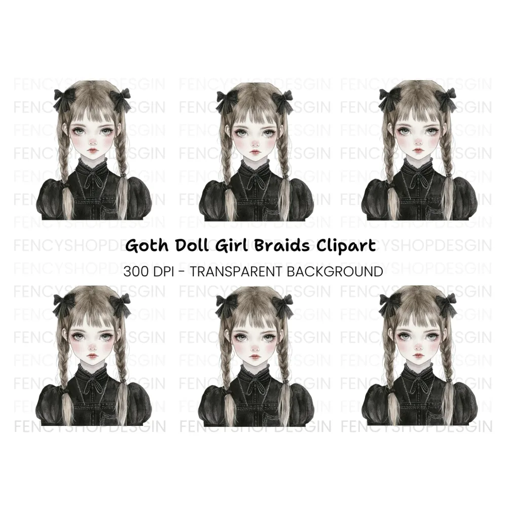 Gothic Lolita Girl Clipart Bundle