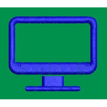 Blue Monitor Icon Embroidery Design