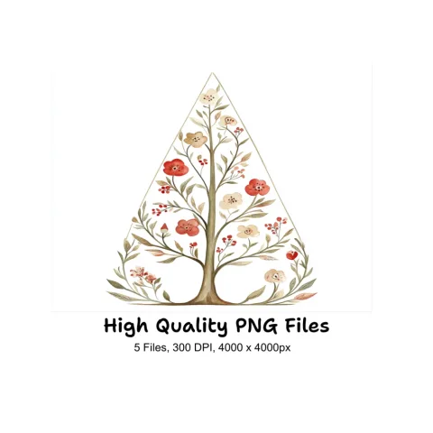 Elegant Floral Triangle Clipart Bundle