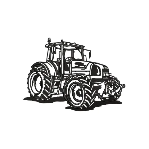 Farmer Tractor Embroidery Design