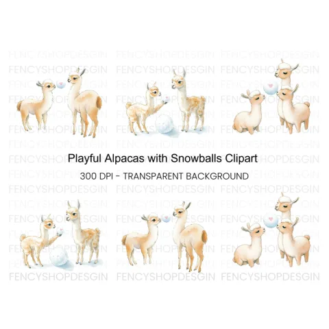 Playful Llama Clipart Bundle