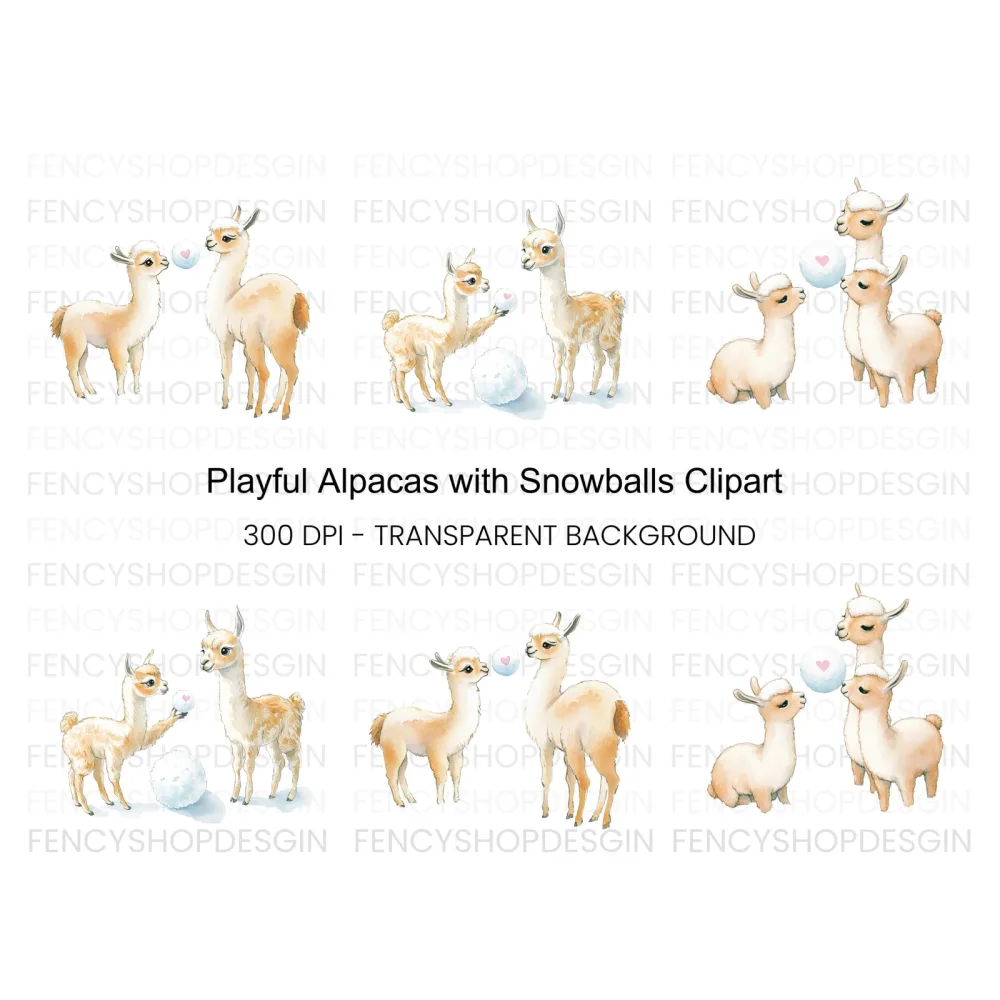 Playful Llama Clipart Bundle