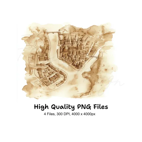 Old City Map Clipart Bundle