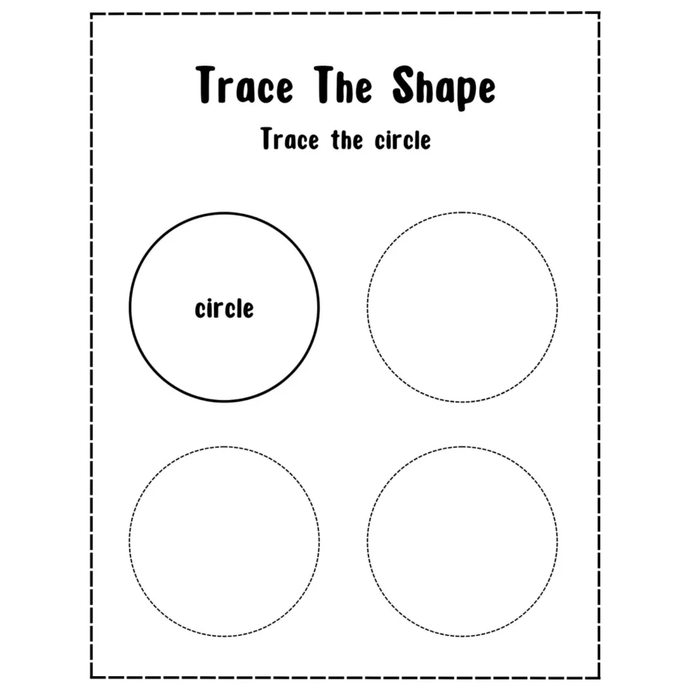 Trace the Shape Practice Worksheets
