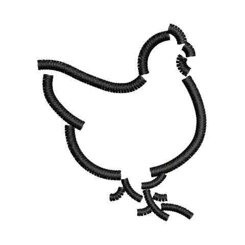 Hen Line Stitch Embroidery Design