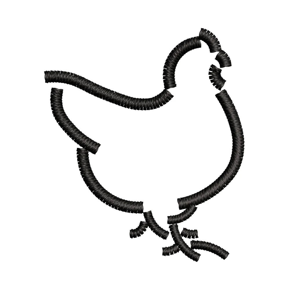Hen Line Stitch Embroidery Design
