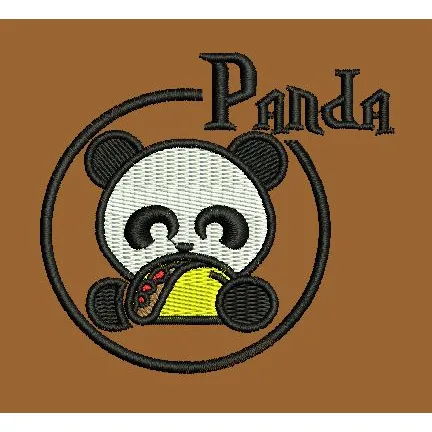 Snaking Panda Emblem Embroidery Design