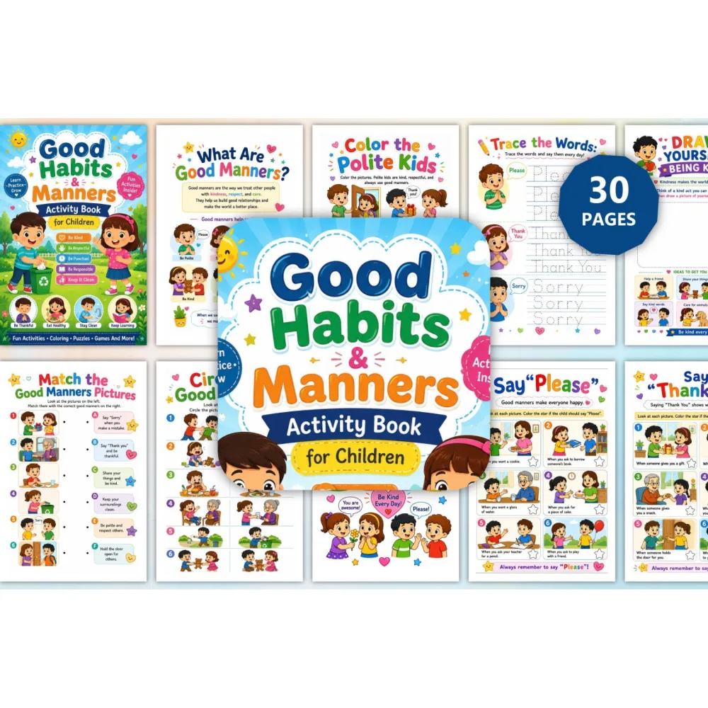 Good Habits Manners Activity For Children Book