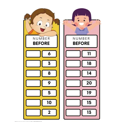 Before and After Number Worksheets
