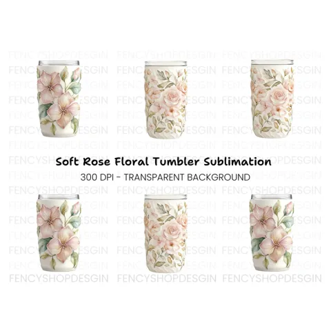 Elegant Floral Tumbler Clipart Bundle