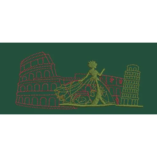 Italian Landmark Lineart Embroidery Design