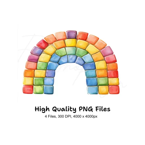 Rainbow Block Clipart Bundle