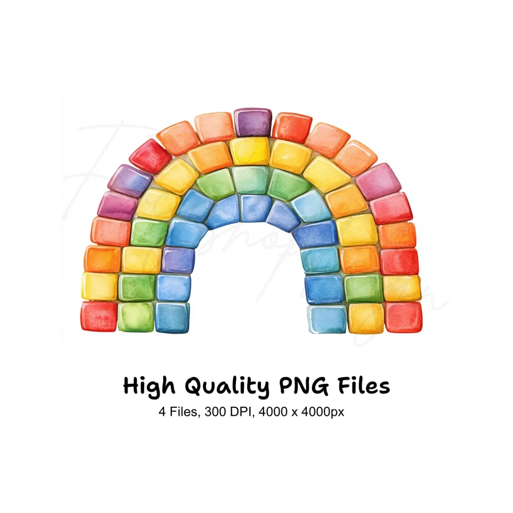 Rainbow Block Clipart Bundle