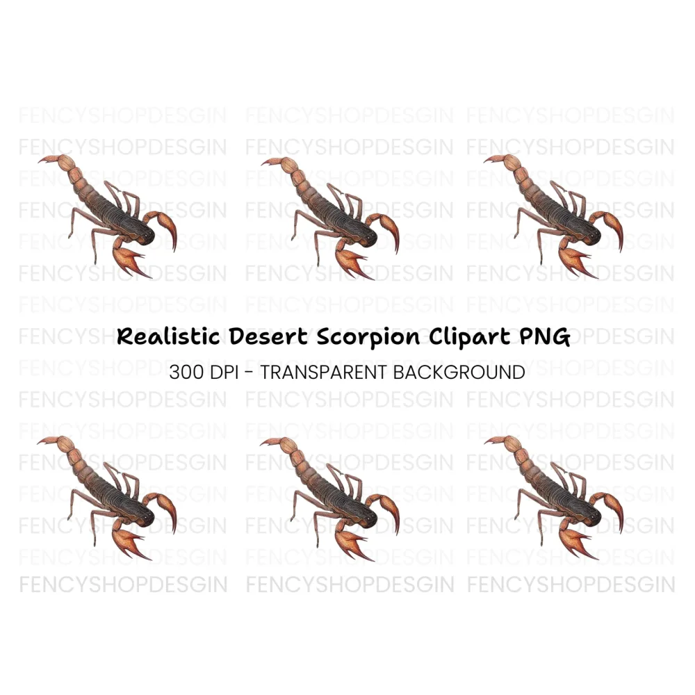 Realistic Scorpion Insect Clipart Bundle