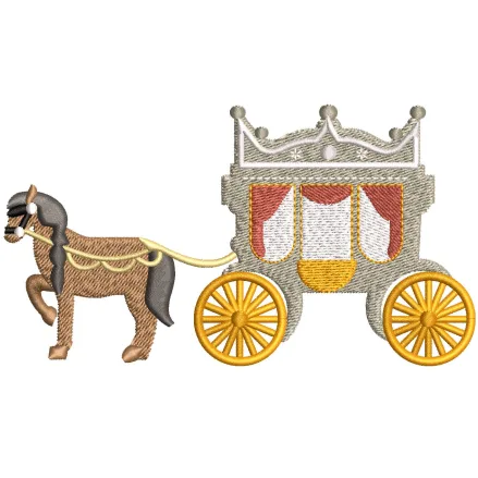 Horse Cart Embroidery Design