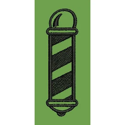 Striped Cylindrical Pillar Emblem Embroidery Design