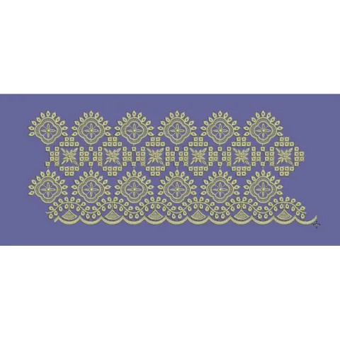 Geometric Off White Lace Border Embroidery Design