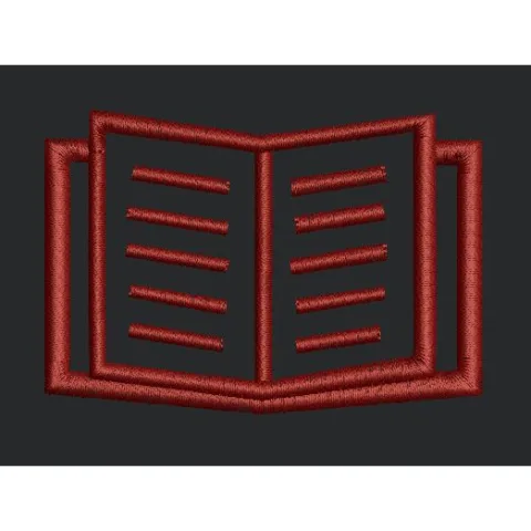 Open Book Icon Embroidery Design