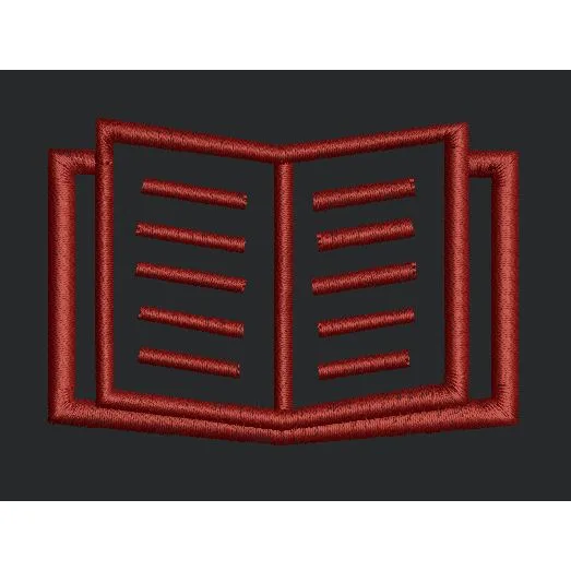 Open Book Icon Embroidery Design