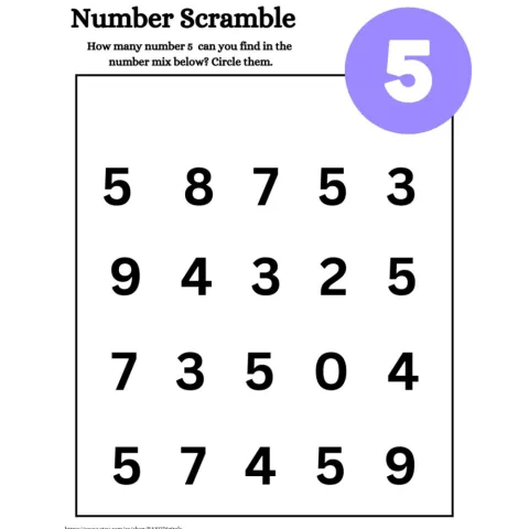 Color Number Scramble Worksheets