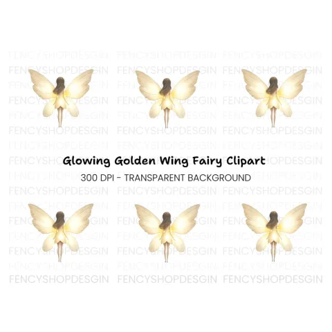 Glowing Fairy Wings Clipart Bundle