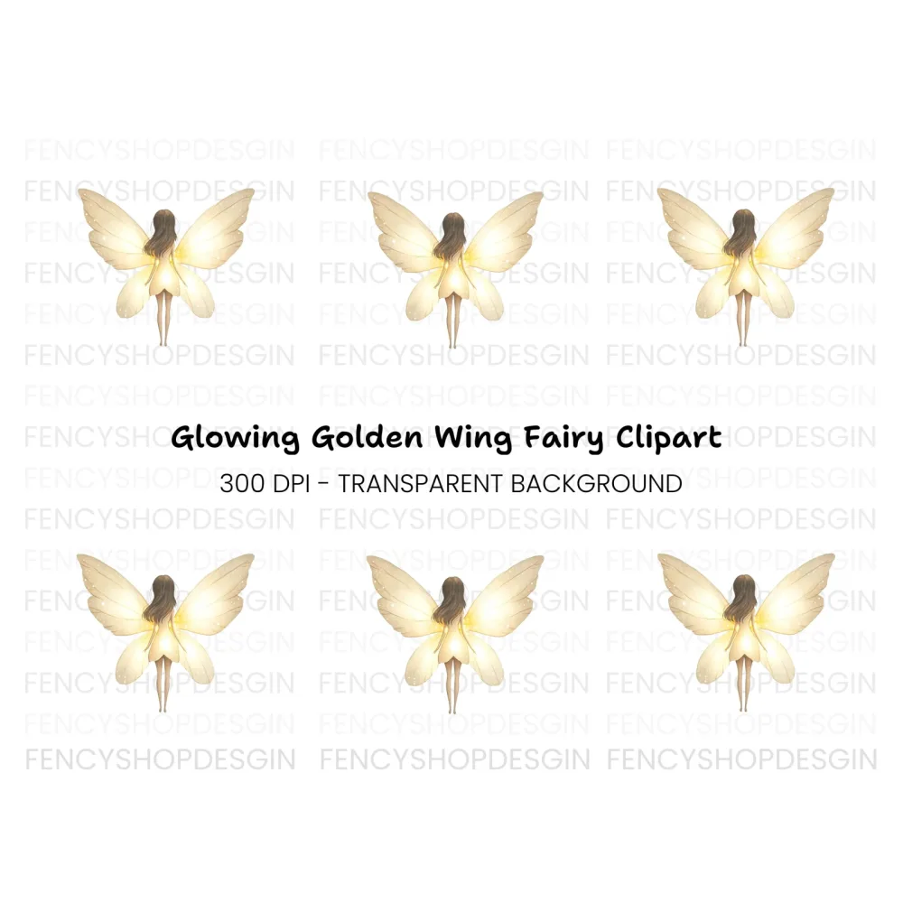Glowing Fairy Wings Clipart Bundle
