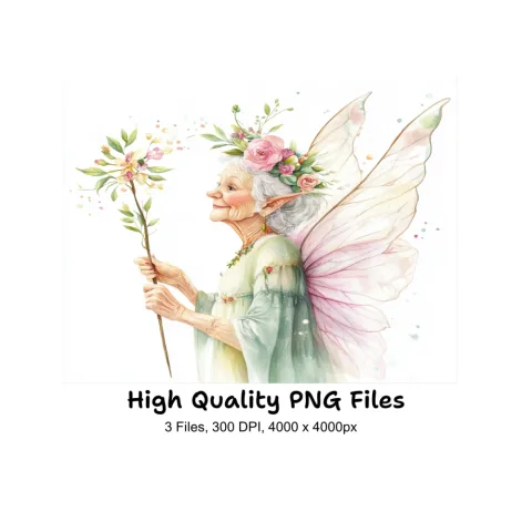 Elderly Fairy Clipart Bundle