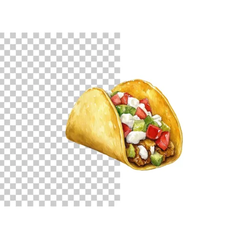 Gourmet Tacos with Avocado Cheese Clipart Bundle