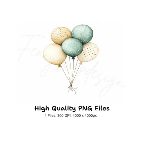 Boho Balloon Clipart Bundle