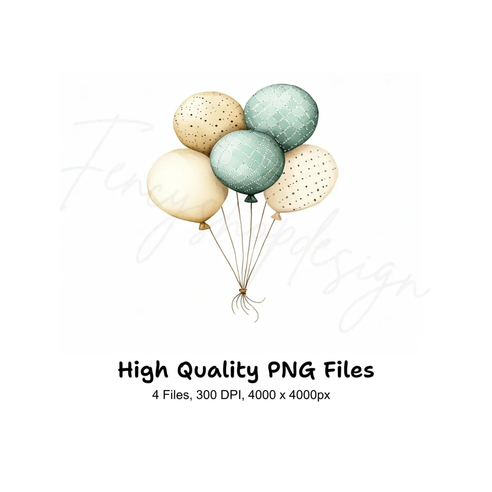 Boho Balloon Clipart Bundle