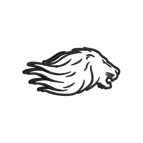 Lion Head Asia Embroidery Design