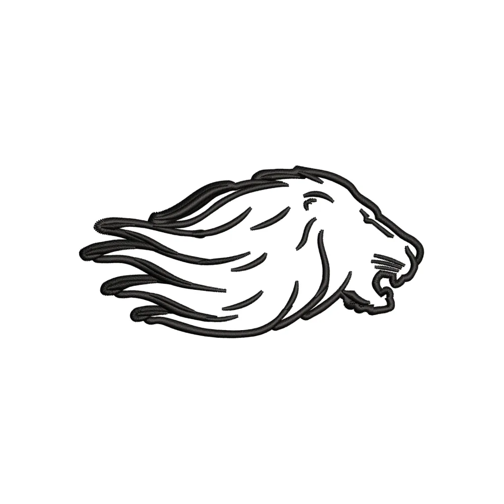 Lion Head Asia Embroidery Design