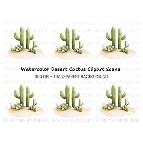 Desert Cactus Clipart Bundle