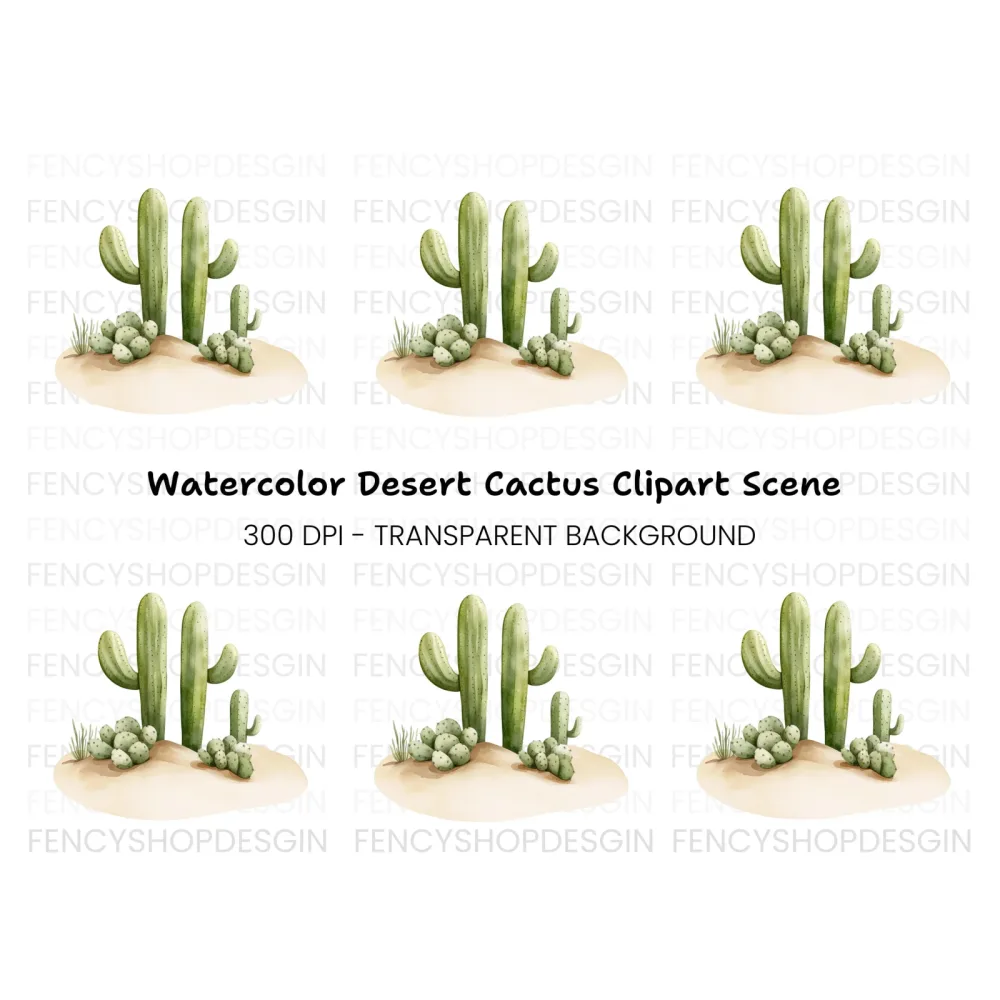 Desert Cactus Clipart Bundle