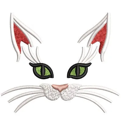 Cat Face Embroidery Design