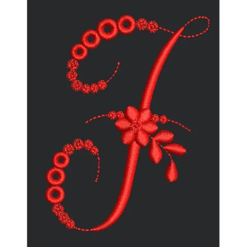 Floral Red Embroidery Design