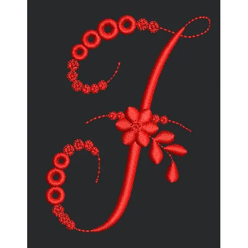 Floral Red Embroidery Design