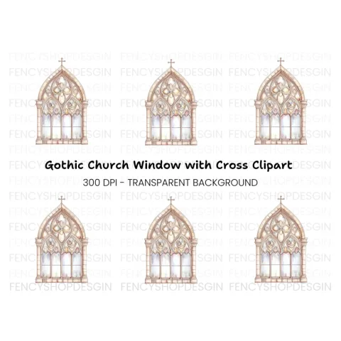 Gothic Church Window Clipart Bundle