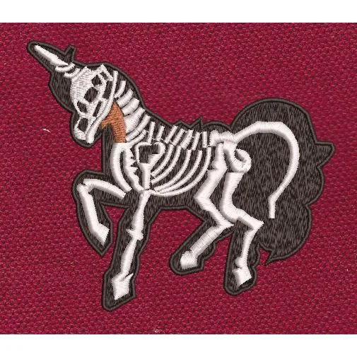 Skeletal Unicorn Stitch Embroidery Design