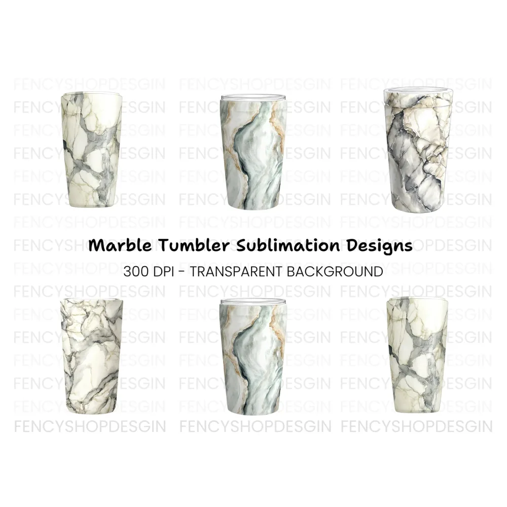 Marble Tumbler Designs Clipart Bundle