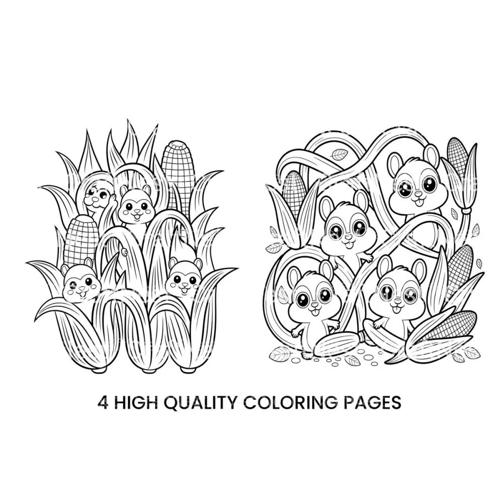 Charming Chipmunks CornfieldFun Coloring Books