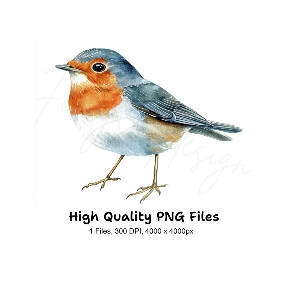 European Robin Bird Clipart Bundle
