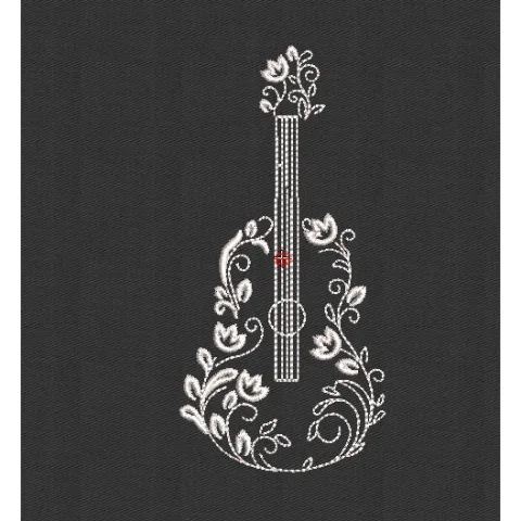 Guitar Embroidery Design
