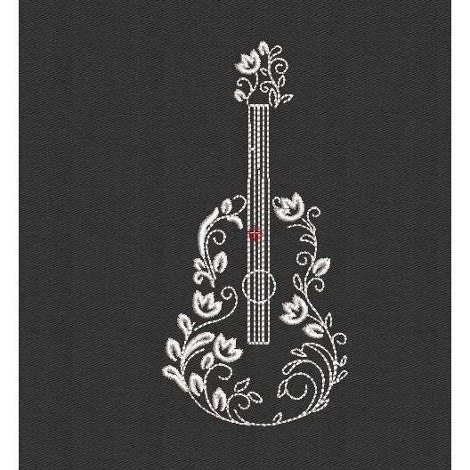 Guitar Embroidery Design