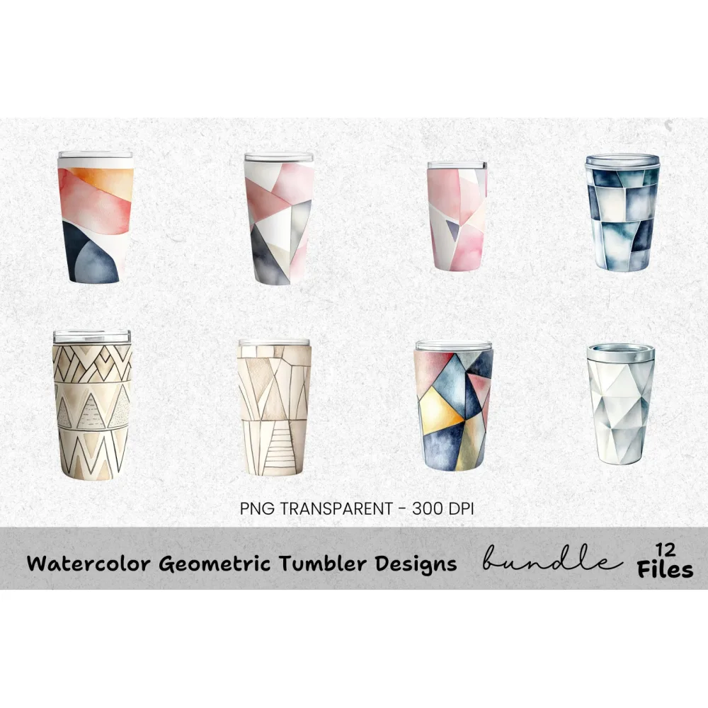 Geometric Tumbler Designs Clipart Bundle