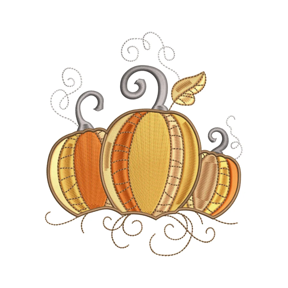 Pumpkins Embroidery Design